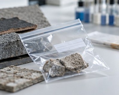 Materialproben im verschlossenen Probenbeutel